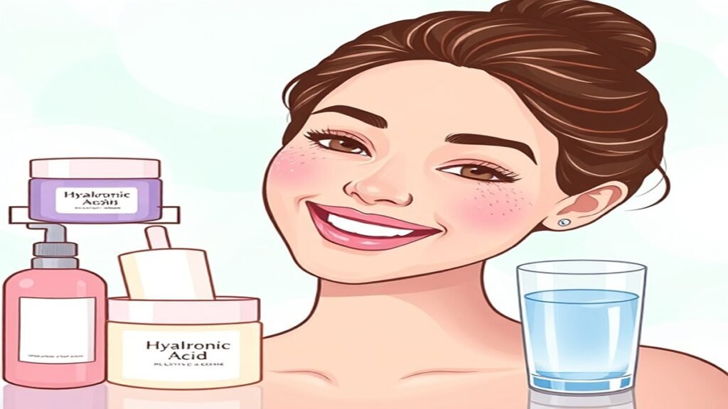 Person with glowing, hydrated skin, representing the process of achieving healthy, plump, and radiant skin through proper hydration