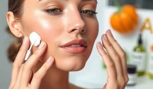 Close-up of skincare routine with retinol serum, highlighting its benefits for smooth, youthful skin.