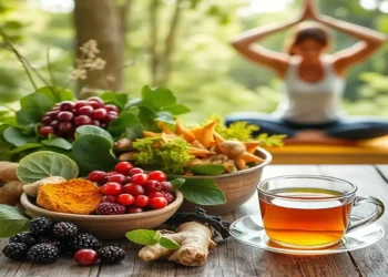 Natural remedies to reduce joint inflammation, including turmeric, ginger, leafy greens, and yoga for pain relief.