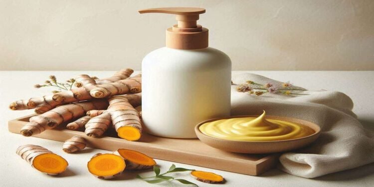 Best turmeric face wash for glowing skin with turmeric roots and powder