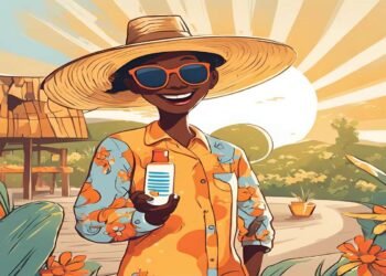 Person applying sunscreen with SPF 50, wearing UV-protective clothing and sunglasses to shield skin from harmful UV rays