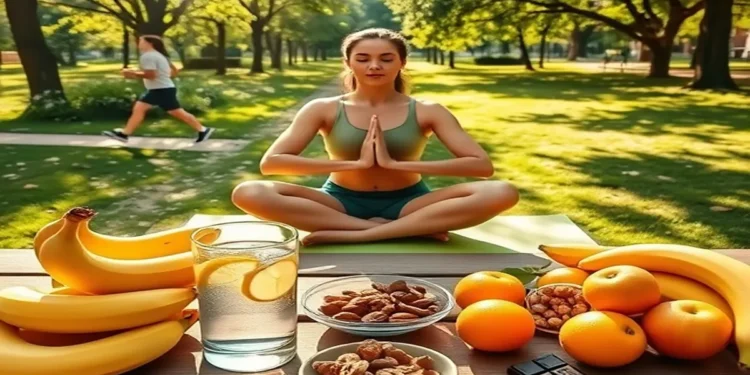 10 Natural Ways to Boost Energy Without Caffeine 1 Natural energy-boosting foods without caffeine, including fruits, nuts, and herbal teas, for a healthy lifestyle