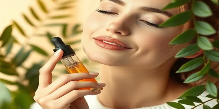 Bakuchiol: The Best Natural Alternative for Anti-Aging and Glowing Skin 1 Bakuchiol serum applied to face for anti-aging benefits, with natural Bakuchiol plant and skincare ingredients